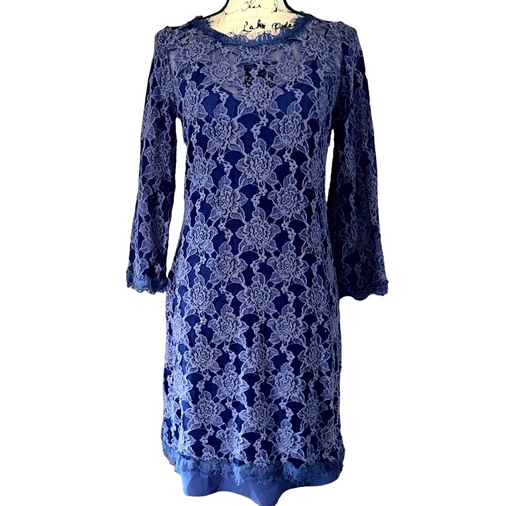 Rebecca Taylor periwinkle lace dress 6